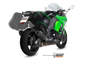 Mivv Suono RVS Black Dubbele Einddemper (L+R) met E-keur Kawasaki Ninja 1000 SX 2014 > 2019